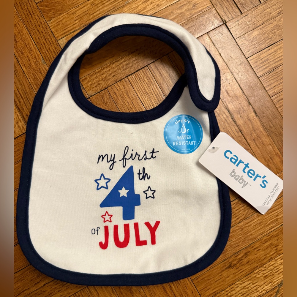 Carter's 4th of July Bib - Blue, Red, and White